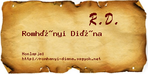 Romhányi Diána névjegykártya
